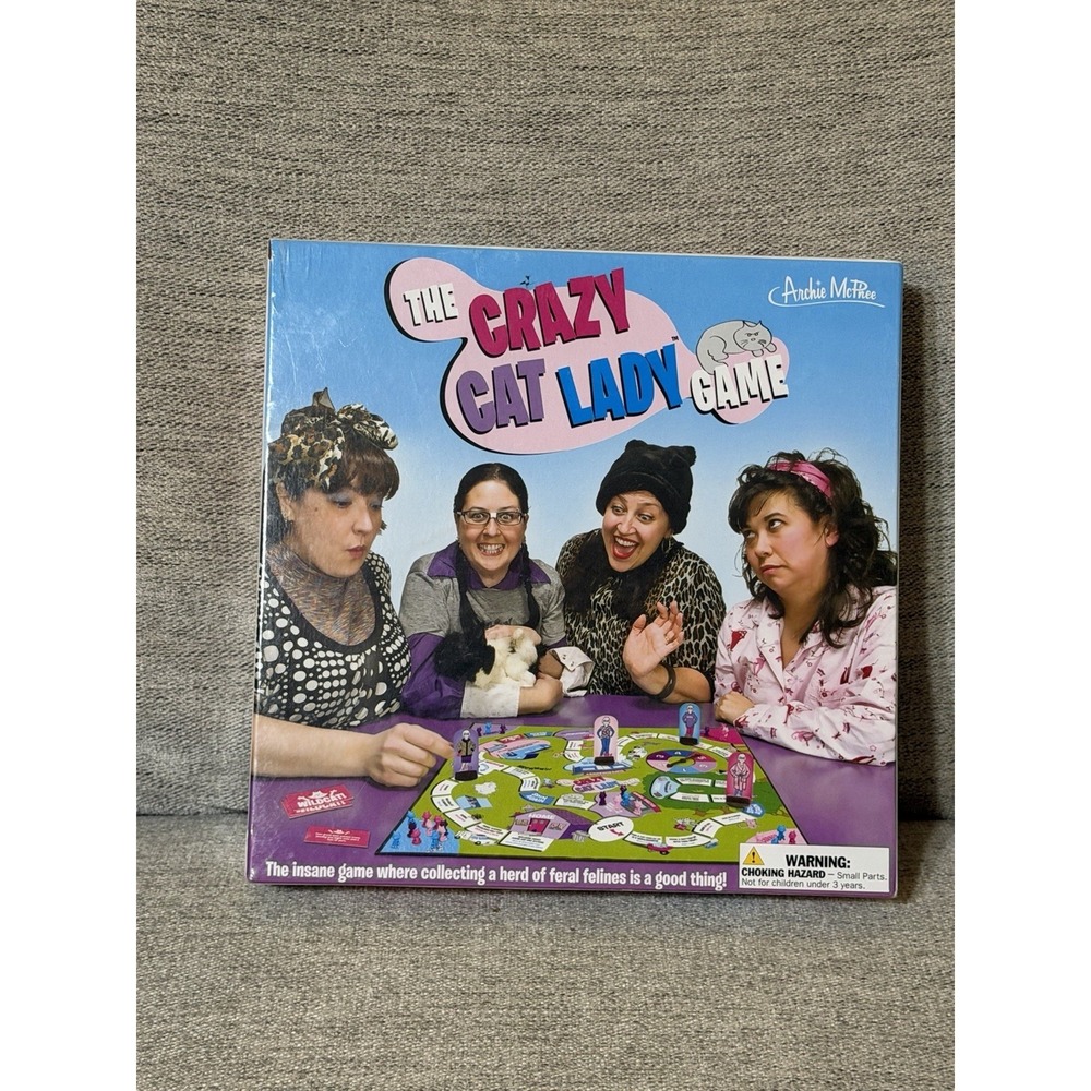 The Crazy Cat Lady Game Sealed Archie McPhee Funny Cat Board Game Rare